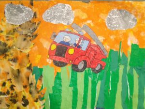 Au feu les pompiers! Notre fresque